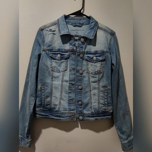 Aeropostale Distressed Jean Denim Jacket Medium